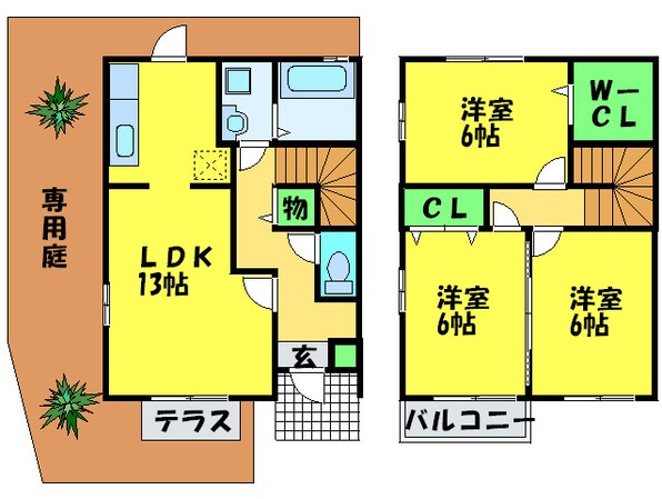 フロ－ラルⅣの物件間取画像